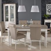 6 grey faux leather sales dining chairs