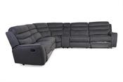 Pearl Large Charcoal Fabric Recliner Corner Sofa Including Drinks Holder image
