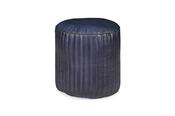 Vintage Antique Navy Leather Pouffe