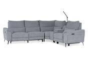 Oliveira Grey Fabric RHF Electric Recliner Corner Sofa image