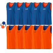 O'neills Reversible Mesh Training Bibs | Blue / Orange | Senior (Adults) |10 Pack