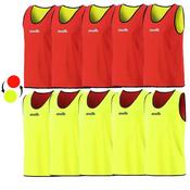 O'neills Reversible Mesh Training Bibs | Red / Yellow | Senior (Adults) |10 Pack image