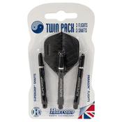 Harrows Twin Pack Dart Flight/Shafts - Black