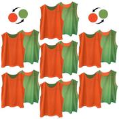 Reversible Mesh Training Bib - Pack Of 10 - Senior - Orange/Green