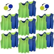 Reversible Mesh Training Bib - Pack Of 10 - Junior - Blue/Yellow