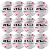 O'neills Intercounty Football | Size 4 | Pack Of 12 - White/Pink image