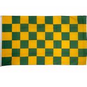 Michael Murphy Large Checkered Flag | Green + Gold | 5Ft X 3Ft - Green/Gold