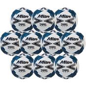 Mitre Impel One Training Football | Size 5 | Pack Of 10 - White/Blue