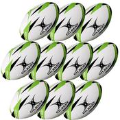Gilbert G-Tr3000 Rubgy Training Ball - Size 4 - Pack Of 10 - Green image
