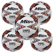 Mitre Junior Impel Lite Football | (Ages U6-U8) | 290G |  Pack Of 5 - Orange image