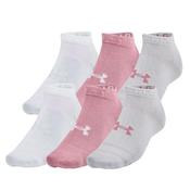 Under Armour Unisex Essential 6Pack Sock - Pink/White - 12/15 image