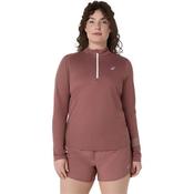 Asics Womens Icon Long Sleeved 1/2 Zip Top - Red - M image