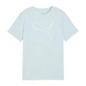 Puma Girls Train All Day Essential Cat Logo Tshirt - Blue - 5/6Y