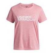 Under Armour Girls Tech Twist Wordmark Logo T- Shirt - Pink - Xs image