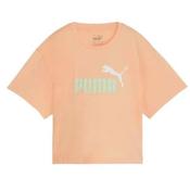 Puma Girls Logo Cropped Tee - Orange - 4/5Y