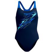Speedo Womens Medley Logo Medalist Swimsuit - Navy/Blue - 8 image