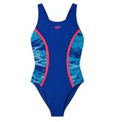 Speedo Kids Hyperboom Splicee Muscleback Swimsuit - Blue - 5/6Y image