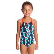 Funkita Girls Pengoo Parada Swimsuit - White Multi - 3Y