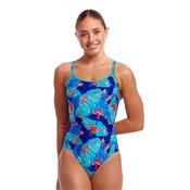 Funkita Ladies Diamond Back One Piece Lotsa Leaves - Multi - 6 image
