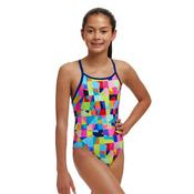Funkita Girls On The Grid Diamond Back One Piece - Multi - 8Y image