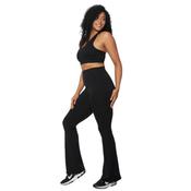 Fitpink Womens Hight Waisted Flared Leggings | Short - Black - M