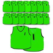 Precision Mesh Bibs Numbered 1-15 - Green - 26/28