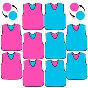 Precision Reversible Mesh Bib | Pink / Sky | 10 Pack - Pink/Sky Blue - 26/28