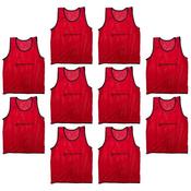 Sportech Mesh Training Bib 10 Pack - Red - S/M