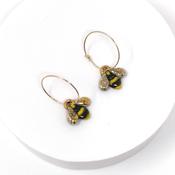 Porcelain Bee Hoop Earrings