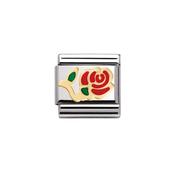 Gold Colour Red Rose Charm