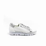 Jose Saenz Side Zip Trainer in White Silver (size  37 only)