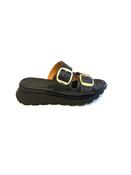 Oh My Sandals Black Double Strap Slides