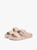 Tommy Hilfiger Double Strap Slides in Taupe