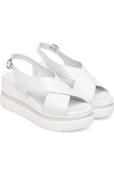NeroGiardini Mid Wedge Sandals in White
