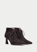 Hispanitas Paris Haircalf Laced Ankle Boots in Brown image