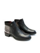 Jose Saenz Flat Ankle Boots in Black Snake image
