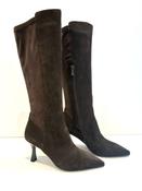 NeroGiardini Heeled Long Boots in Brown Suede image