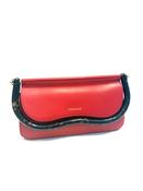 Coccinelle Cora Tortoise Clutch in Scarlet