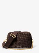 Michael Michael Bryant Double Zip Crossbody in Chocolate image