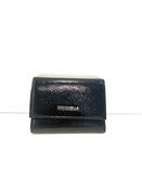 Coccinelle Small Metallic Glazed Small Flap Wallet in Black image