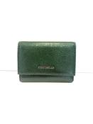 Coccinelle Small Metallic Glazed Small Flap Wallet in Green image