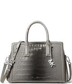 Michael Michael Kors Laila Medium Satchel in Heather Grey Embossed Leather image
