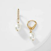 Nadri Style #BOHEME LARGE PEARL AND CZ DROP EARRINGS gold