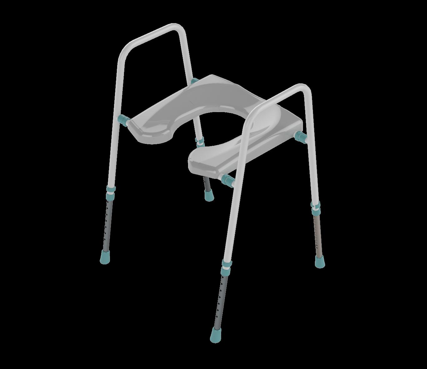 Prima Height Adjustable Toilet Surround/Frame with Horseshoe Seat