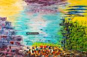 MOD ART  'Holiday Plans' Original Irish Landscape Painting OP125