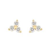 Three Diamond Clover Stud Earrings in 18kt Yellow Gold - Signature Collection image