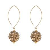 Gold Filled Small Mocha Cluster Oval Opens Earrings