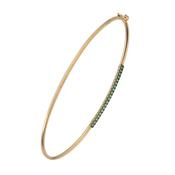 9kt Yellow Gold Emerald Bangle
