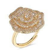 Yellow Gold Plated Multi Baguette Rose Cocktail Ring image