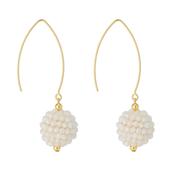 Gold Filled Small Creme Cluster Oval Opens Earrings image
